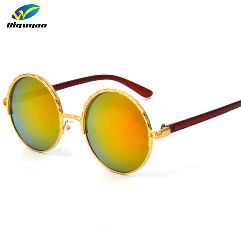

DIGUYAO sun glasses women 2020 Multicolour Round Metal frame Reflective masculino sunglasses men