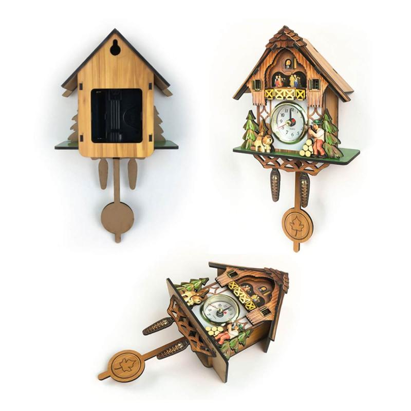 

Antique Wooden Cuckoo Wall Clock Bird Time Bell Swing Alarm Watch Home Art Decor Home Day Time Alarm 136X216X55mm