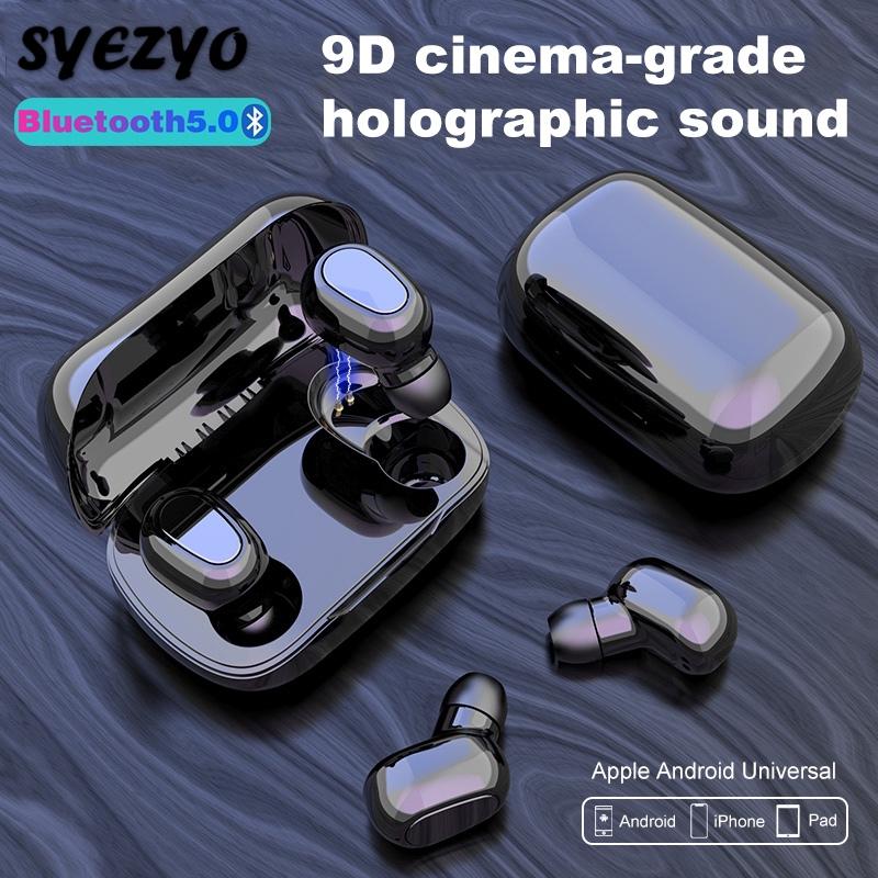

L21 TWS Bluetooth Wireless Earphones Mini Waterproof 9D Surround Sound Noise Reduction Music Headphones For Huawei, Black