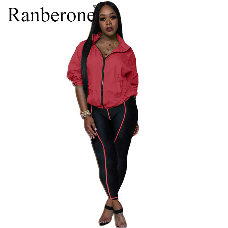 

Women Tracksuit Two Piece Suit Zipper Hooded -XXL Plus Size Sport Suit Female Quick Dry Fashion Casual Solid Women Clothing, Pink