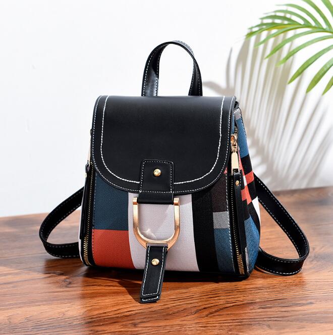 

Wholesale Backpack Women's British Style Fashion Retro Backpack Women High Quality Travel Bag, Black