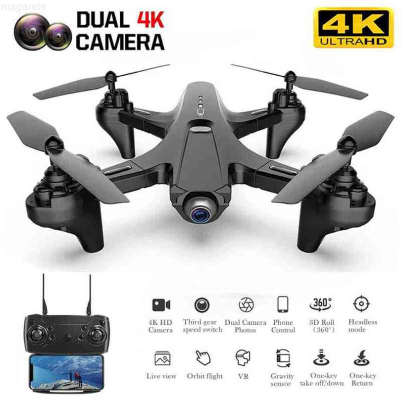 

4K dual camera, RC 4WD, one key return, UAV, four axis control, HD, FPV, children's toys, friends, 1080p 2 camera box