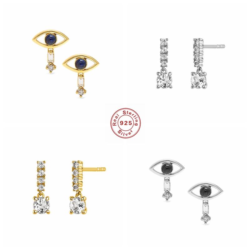 

pendientes plata de ley 925 autentica Bling Ziron Woman Girls Huggies Piercing Stud Earrings For Anniversary Valentine's Day