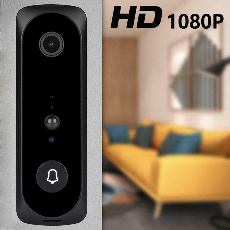 

V20 Smart WiFi Video Doorbell Camera Visual Intercom with Chime Night Vision IP Door Bell Wireless Home Security Camera Black