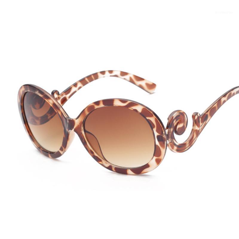 

Sexy Leopard Oval Sunglasses Women Brand Designer Round Sun Glasses Female Fashion Big Frame Black Gradient1