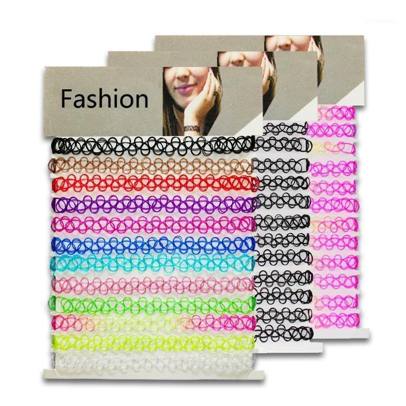 

SWEBLE 12 Pcs/pack Fashion Tattoo Choker Necklace Girls Gothic Chokers Necklaces For Womens Jewellery1