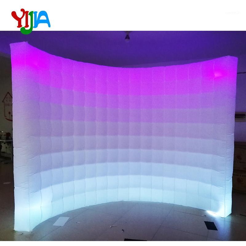 

Multi LED Color changing 10ft Wedding Party Photo Booth backdrop Inflatable Wall With LED Strips Top and Bottom wall Sales1
