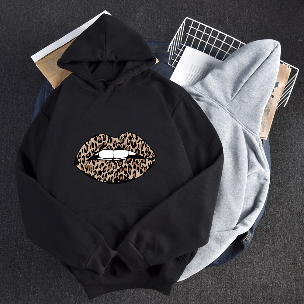 

2021 New Women Hoodies Autumn Hooded Sweatshirt Pullovers Oversize Sexy Lips Printed Drawstring Pocket Female Winter Cold Clothing Ib84, Yellow