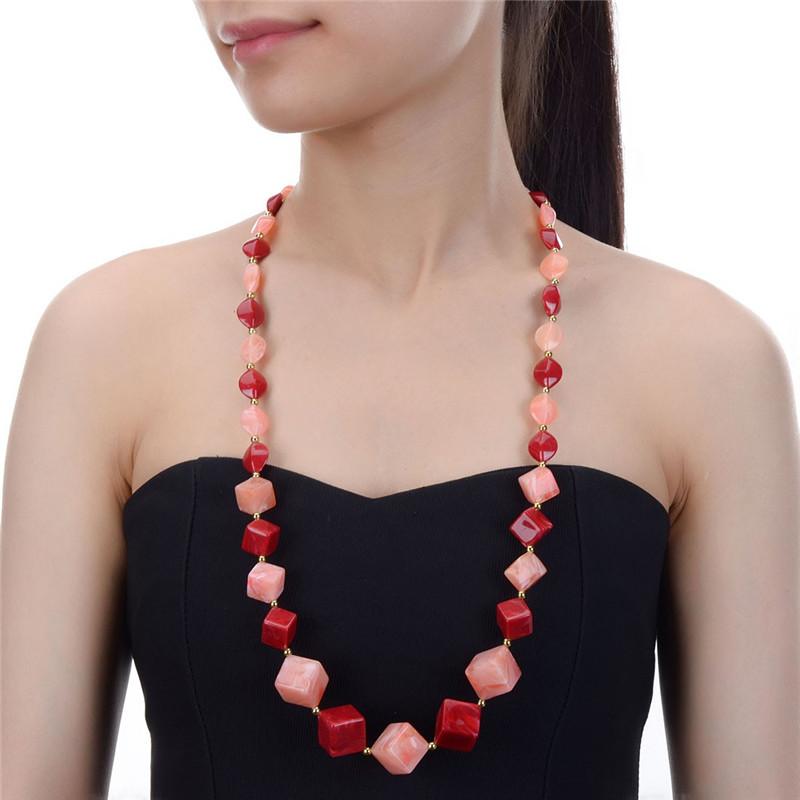 

Chokers JEROLLIN Bohemian Maxi Necklace Women Beads Chain Resin Gem Vntage Statement Choker & Pendant Jewellery