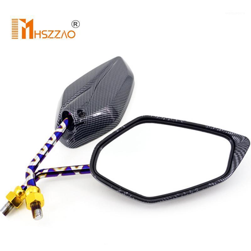 

Motorcycle Mirrors 1 Pair 10mm Universal Carbon Fiber Textured Rearview For Scooter Electric Bicycle