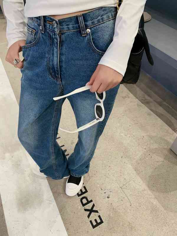 

Women' Jeans women jeans 22ss fashion hip hop denim pants for womens trousers imported metal nylon comfortable Quick-drying thin section USVW, Blue