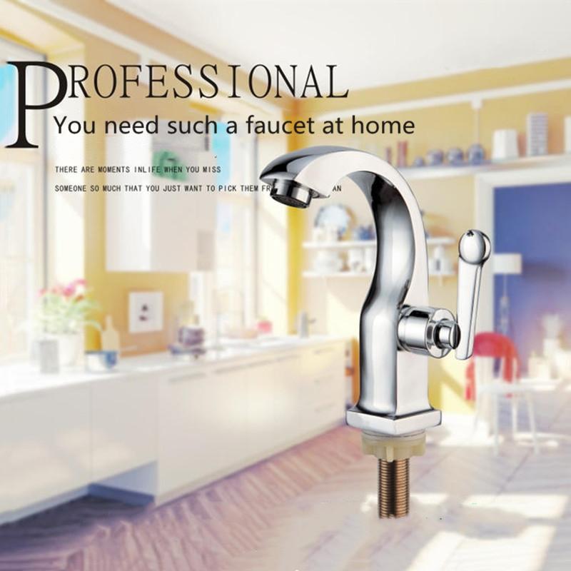 

Basin long handle faucet household single cold bathroom toilet basin single hole wash wash faucet