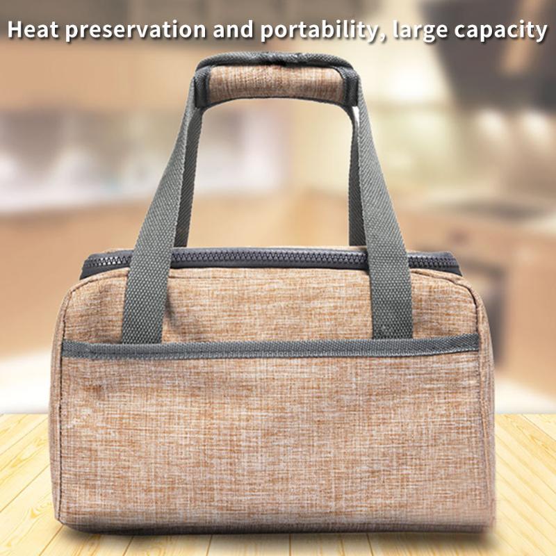 

Women Men Camping Tote Cooler Lunch Bag Zipper Closure Thermal Insulated Snack Storage Picnic School Dinner Waterproof Oxford1, Grey