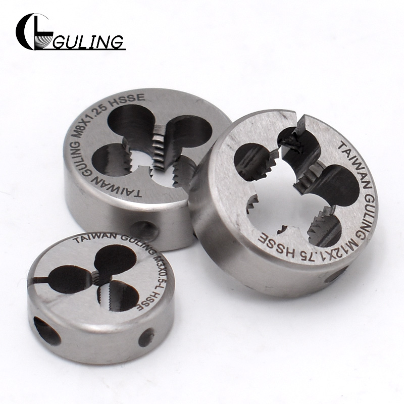 

Guling Hsse Round Metric Thread Die M3X0.5 Fine Thread cutting Adjustable dies M3X0.25 M3X0.35 M3X0.6 for stainless steel
