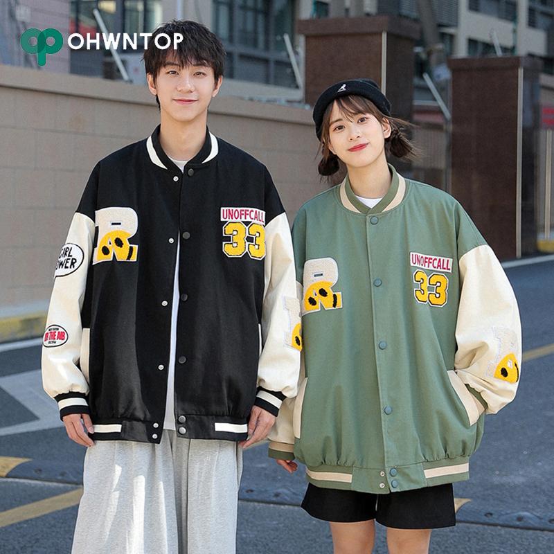 

Men's Jackets Autumn Baseball Jacket Men Letter Embroidery Patch Bomber Coats Oversized Vintage High Street Outwear Couple Streetwear, Black;brown