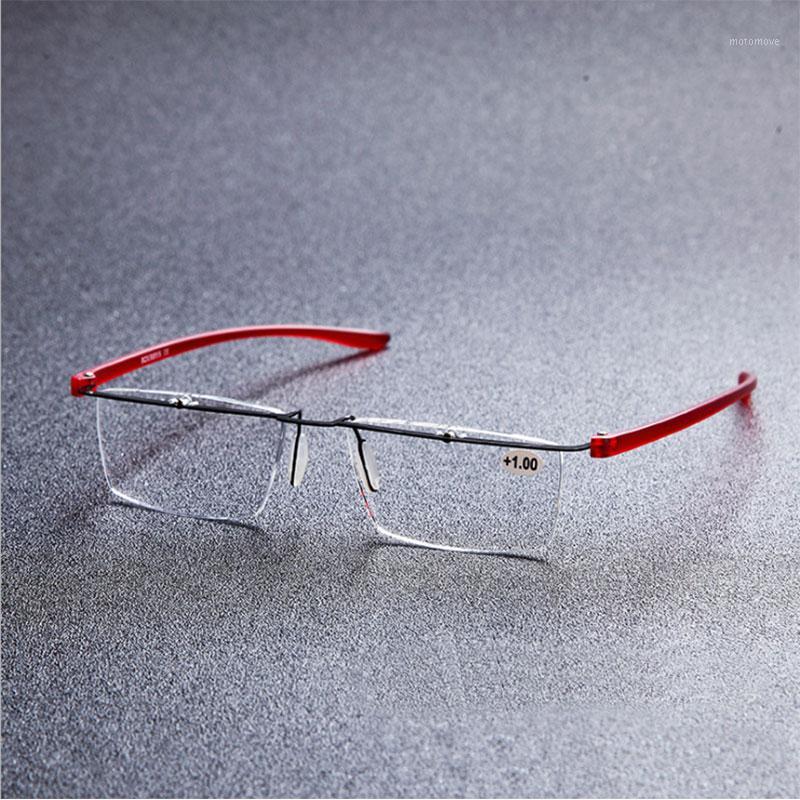 

Red and Black Browline Alloy Rimless Optical Reading Glasses for Men and Women Reading Eyeglasses +1.00 +1.50 +2.00 +2.50 +3.001
