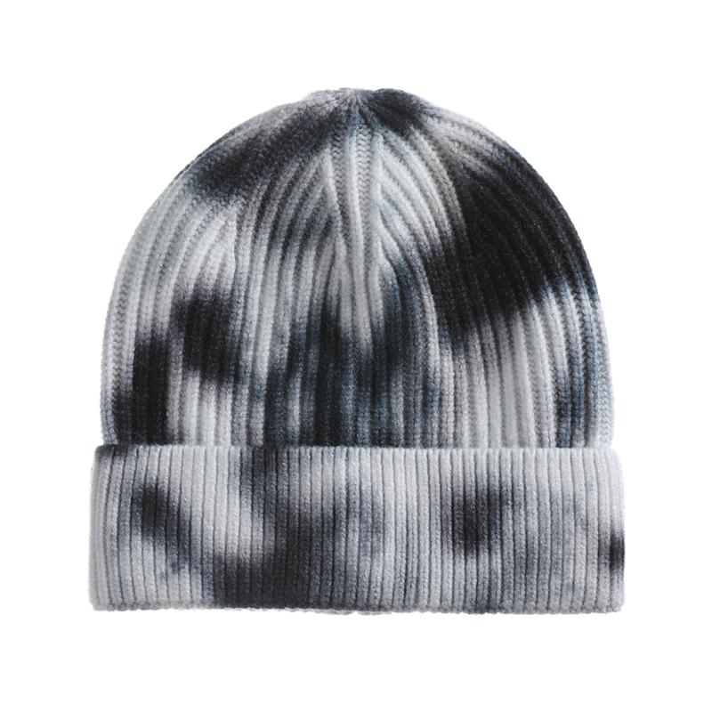 

New Autumn Winter Warm Caps Women Fashion Hip Hop Beanie Crochet Hats Tie Dye Knitted Cap Korean Style Skullcap Girls Bonnet#38, Black