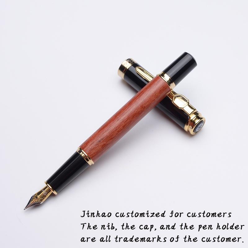

Classic Wooden Fountain Pen Ink 0.5mm Nib Calligraphy Pen Jinhao 8802 Stationery Office School Supplies Custom Models Encrier1, Red