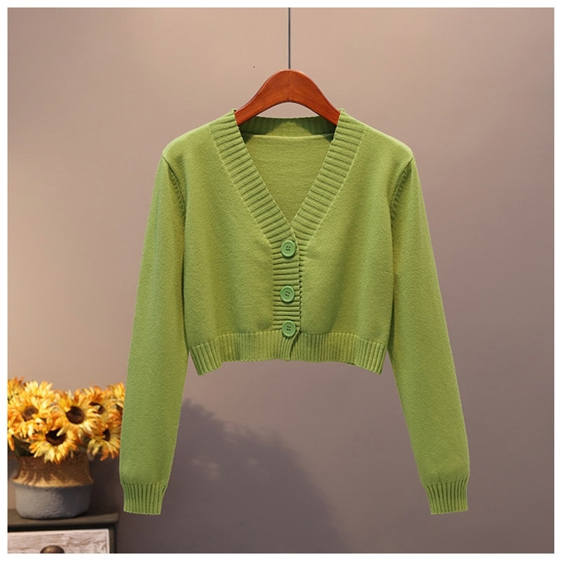 

2021 New Fashions Cut Out Short Black Women's Sweater with Low-v Single Breasted Woman's Cardigan Mesh ANVD, White.