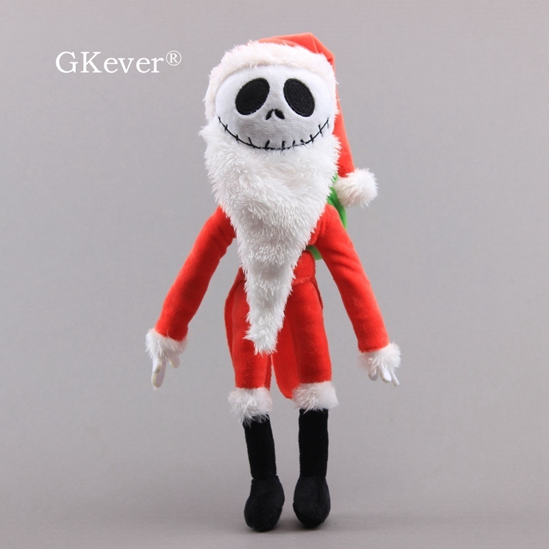 

30cm Santa Claus style Skellington Jack Plush Toys Doll Peluche The Nightmare before Christmas Jack Stuffed Toys Women Kids Gift 201204, 1pc 30cm