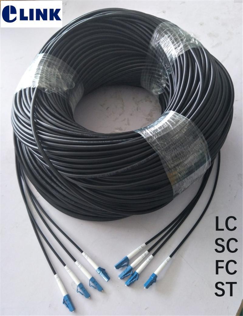 

20M TPU SM MM Fiber optic Patchcords 4 cores waterproof LC SC FC Armored patch lead cable Outdoor FTTA jumper 4 fibers 5.0mm1