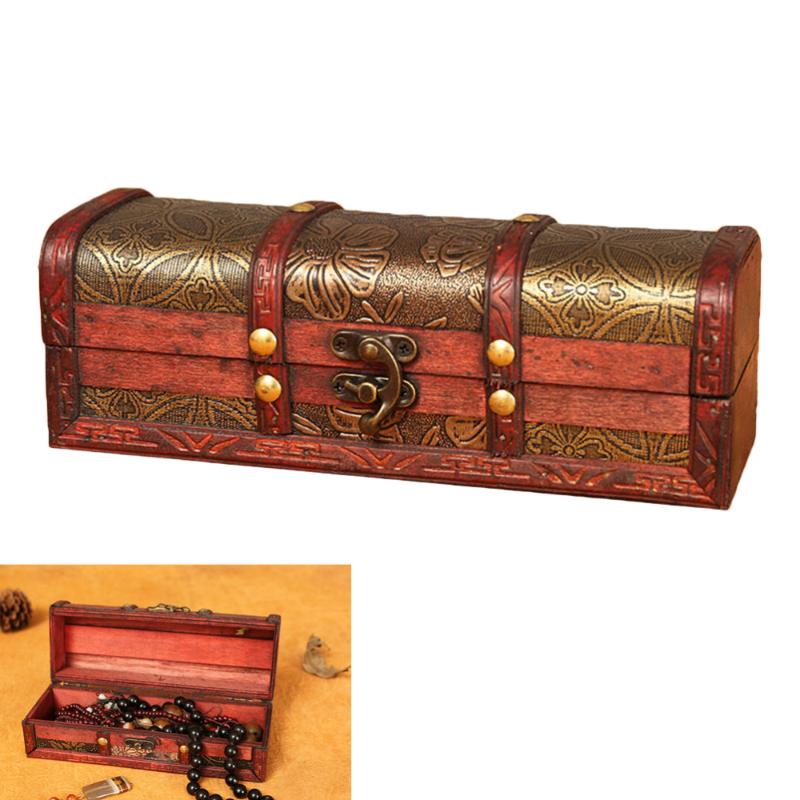 

1PC Creative Delicate Vintage Wood Container Jewelry Box Storage Box Hair Stick for Home Bedroom Party