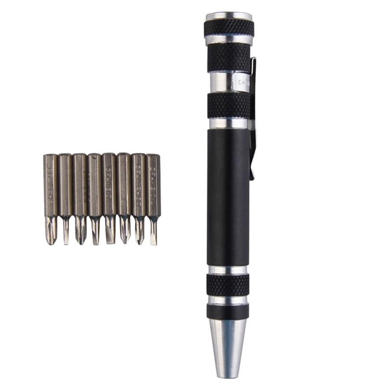 

Hand Tool 8 In1 Multifunction Mini Aluminum Precision Pen Screw Driver Screwdriver Set Repair Tools Kit Cell Phone