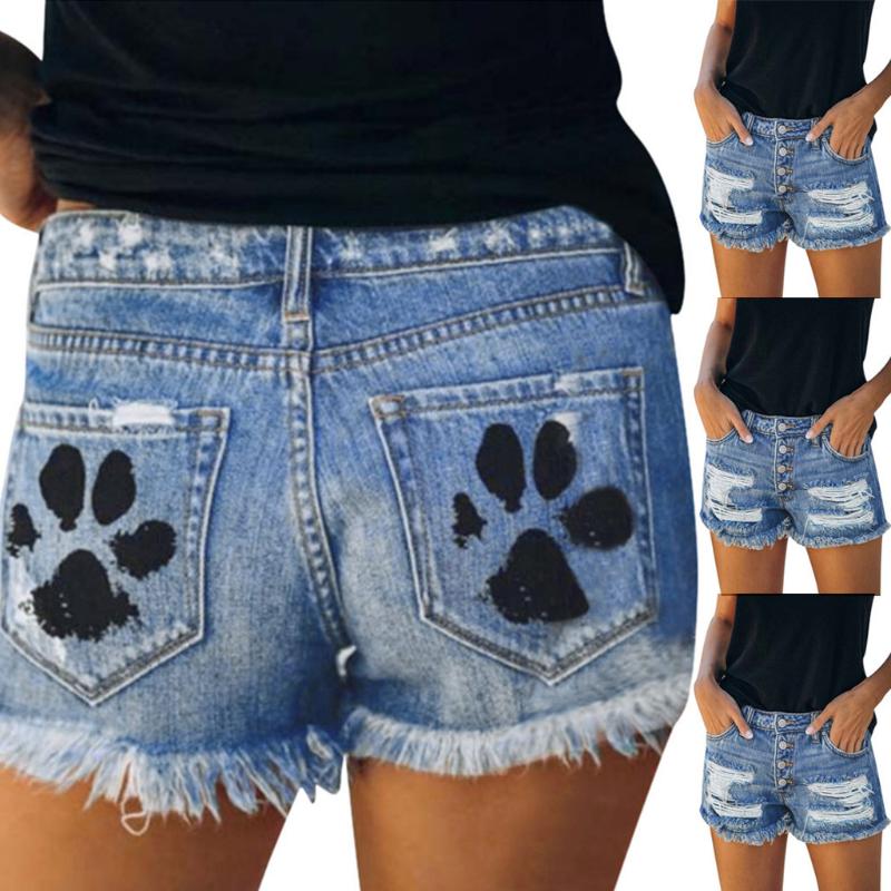 

High Waist Denim Shorts Women 2020 Summer Plus Size Pocket Tassel Hole Ripped jeans Short Female Femme 7.1