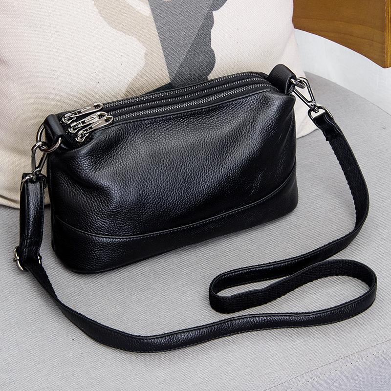 

Arliwwi Genuine Leather Shoulder Bag Women's Luxury Handbags Fashion Crossbody Bags for Women Female Totes Bag G12, Black
