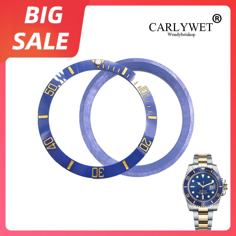 

Top Replacement Blue With Gold Writings Ceramic Watch Bezel 38mm Insert made for Role SuB GMT 40mm 116610 LN