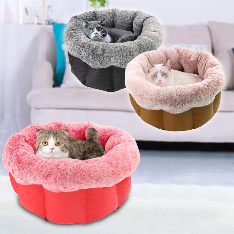 

Fashion Dog Bed Kennel Small Cat Pet Puppy Round Bed House Soft Warm Pad Nest House Cat Dog Animals Supplies, Black