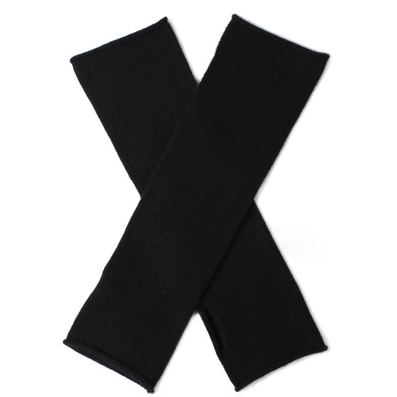 

Five Fingers Gloves Pure Cashmere Knitted Soft Fingerless Long Women's Autumn And Winter Warm Arm Half Finger Men Women Hand