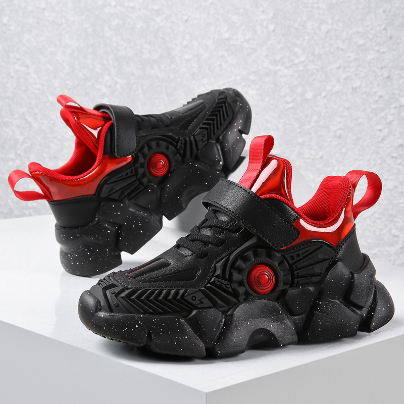 

Warm KJEDGB New Wear-resistant Children's Casual Winter Boys Sports Shoes Kinder Schuhe Support Dropshipping, Black red