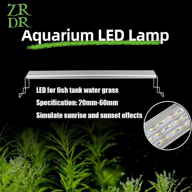 

ZRDR Aquarium Plant grow LED light A series mini nano brief aquarium water plant fish tank metal bracket sunrise sunset series Y200917