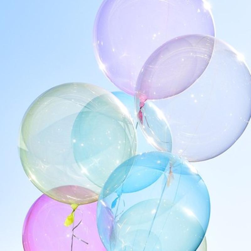 

5pcs/lot 18 inch Colorful Crystal Balloon Round Bobo Transparent Clear Balloons Wedding Decro Helium Inflatable Balls