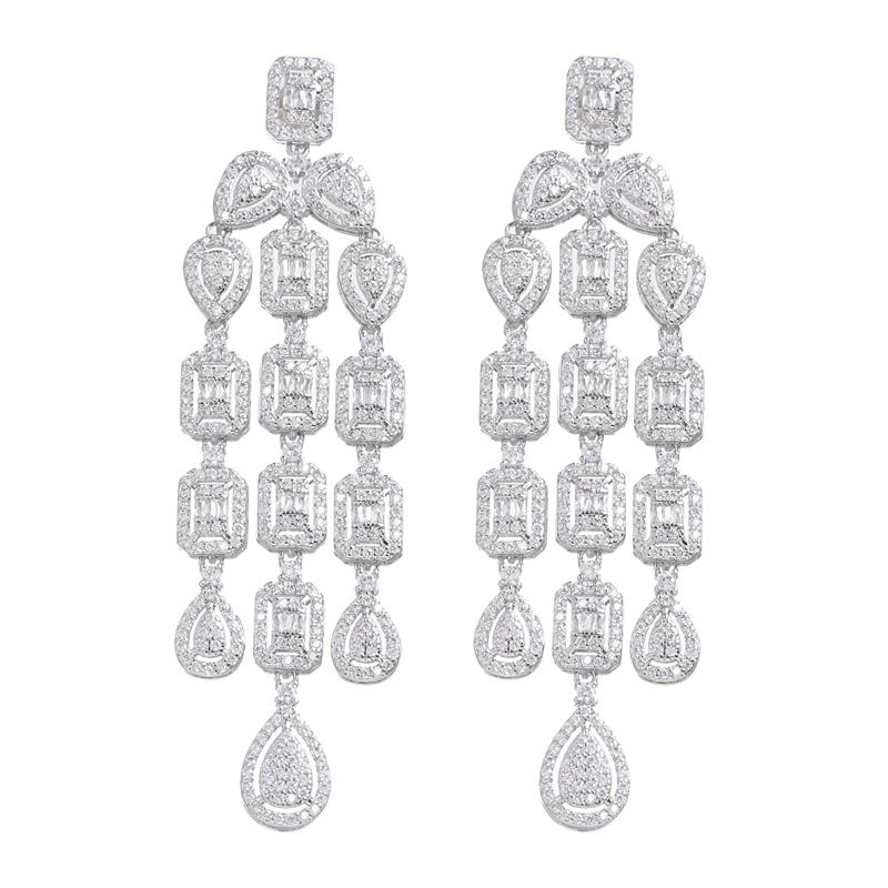 

Bettyue Modern Jewelry With Geometry Shape Zirconia Earring For Female Fashion Tassel Ornament Wedding Party Dress-Up