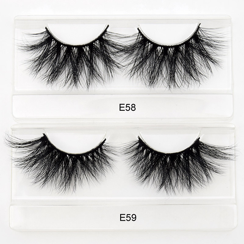 

25mm Eyelashes 3d mink lashes makeup tool strip fale eyelash vendors customized lash boxes eyelashes factory E58-59