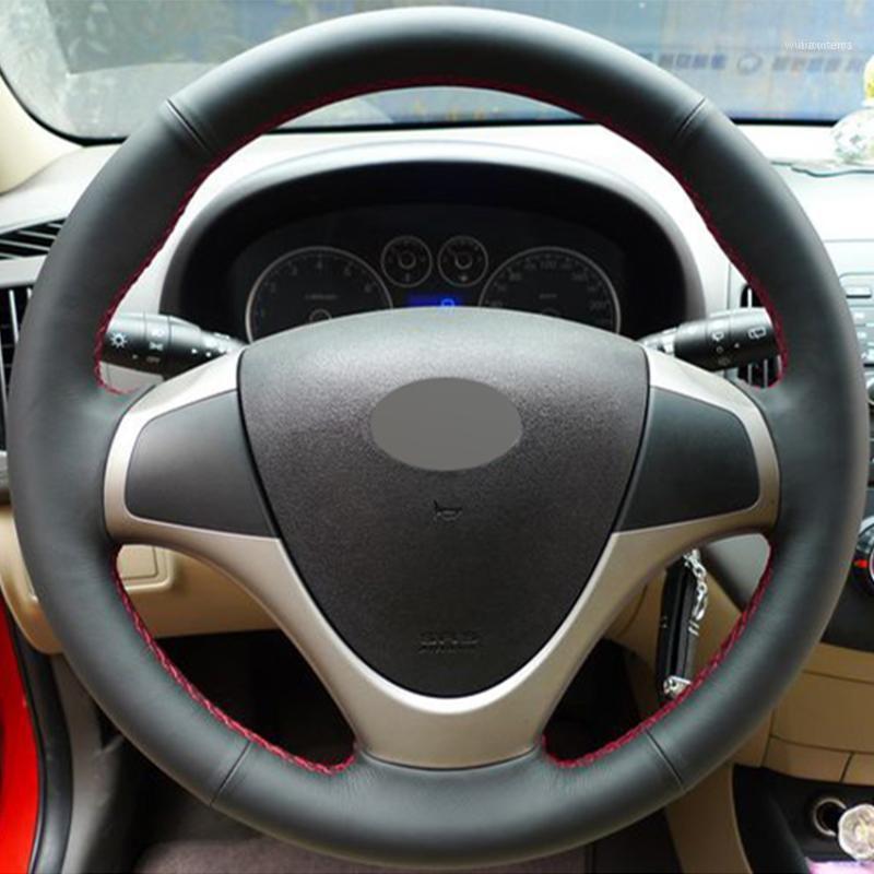 

Steering Wheel Covers Black Synthetic Leather Car Cover For I30 2009-20111