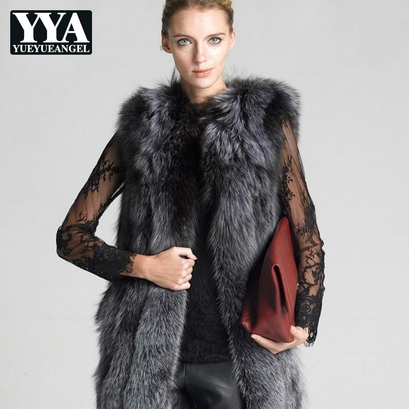 

2020 Fashion Womans Sleeveless Faux Fur Vest Elegant Party Long Outwear Streetwear Slim Fit Woman Furry Coat Plus Size -6XL, Black