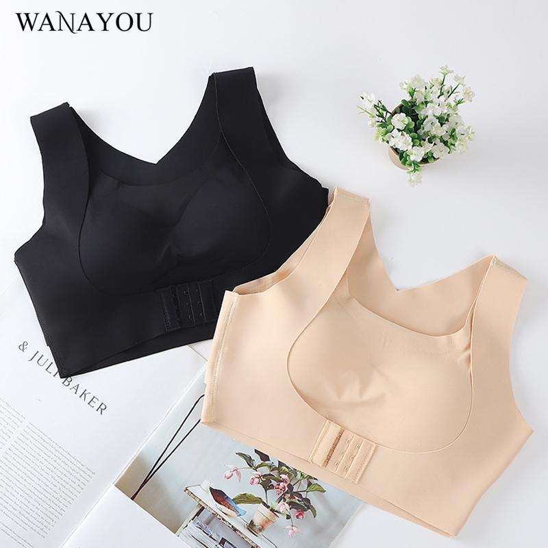 

WANAYOU Plus Size Push Up Sports Bras,Women Padded Fitness Running Gym Bras,2 in 1 Back Correction Adjustable Seamless Yoga Bra, Flesh