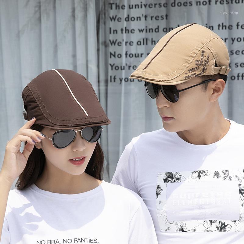 

Letter Embroidery Beret Hats For Men Women Retro Newsboy Gatsby Caps Ivy Hat Men Adjustable Duckbill Cap1, Black
