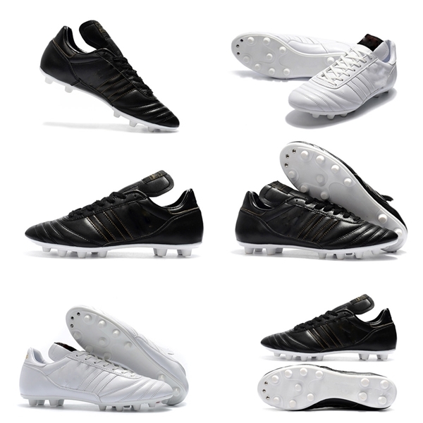 

Mens Copa Mundial Leather FG Soccer Shoes Discount Soccer Cleats 2015 World Cup Football Boots Size 39-45 Black White botines futbol, Color black white#