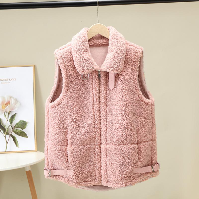 

Lamb Hair Vest Women Autumn Winter 2020 New Korean Loose Vest Jacket Fashion Plush Sleeveless Waistcoat Ladies Casual Tops, Blue