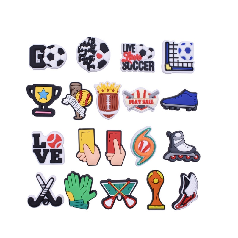 

custom sport style PVC shoe charms pvc shoecharms buckle soft rubber jibbitz for croc shoes