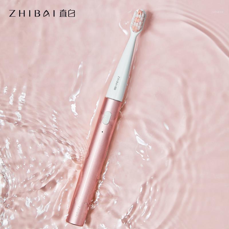 

ZHIBAI USB Rechargeable Electric Toothbrush IPX7 Waterproof White And Pink Brush Heads 2 Minutes Timer & 2 Brushing Modes1