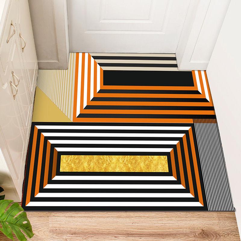

Carpet For Living Room Modern Black White Geometry Rectangle Home Bedroom Bedside Rug Kitchen Floor Door Mat Absorb Oil Area Rug