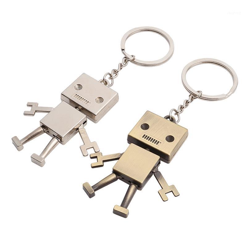 

Creative Metal Robot Keychain with Movable Arms and Legs Lovers Key Rings Gifts Custom LOGO WB9441