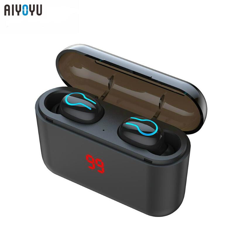 

Q32 Wireless Headphons Bluetooth 5.0 Earphone TWS Sport Handsfree Earbuds 3D Stereo Gaming Headset With Mic Charging Box, Black