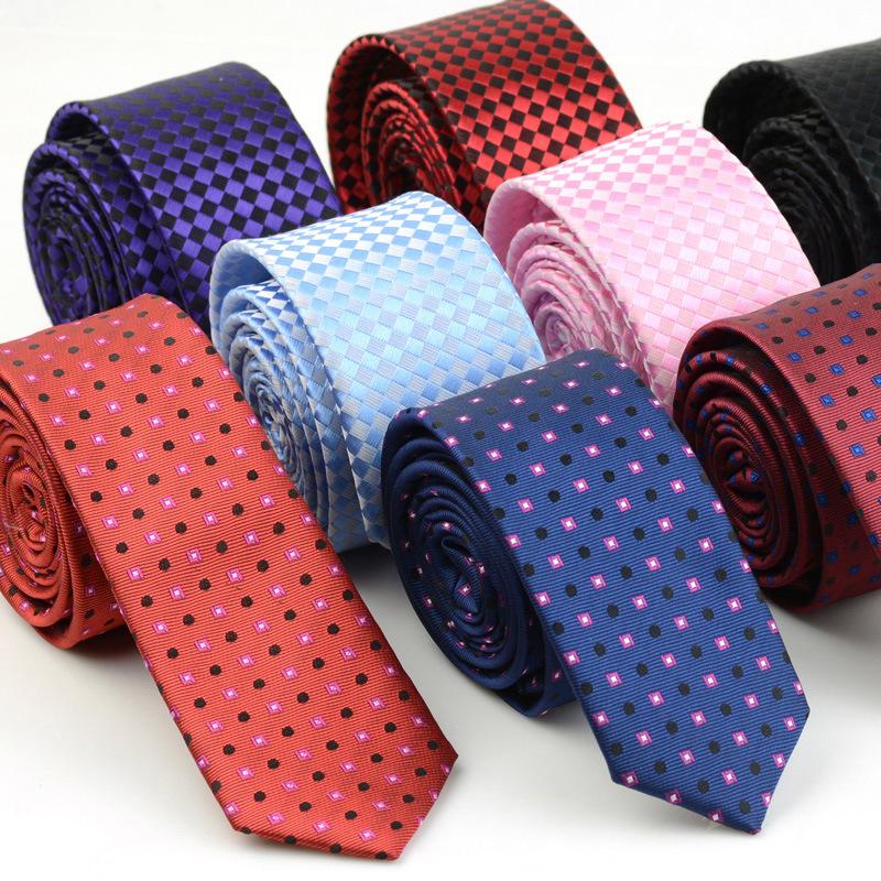 

5cm Width Mens Ties New Fashion Plaid Neckties Corbatas Gravata Jacquard Woven Slim Tie Business Wedding Stripe Neck Tie For Men