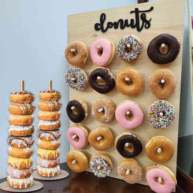 

Donut Wall Wedding Decorations Candy Donut Bar Sweet Cart Table Decoration Wedding Party Decoration Baby Shower Donut Wall 211223